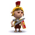 3d Roman soldier sword drawn Royalty Free Stock Photo