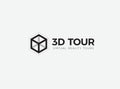 3D room,house,flat,apartment tour logo. VR vision attraction emblem. Virtual reality journey, landscape panoramic view