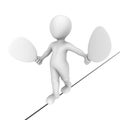 3d rope walker. Risk concept. Royalty Free Stock Photo