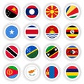 3D round buttons of national flags Royalty Free Stock Photo