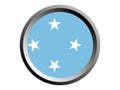 3D Round Flag of Micronesia Royalty Free Stock Photo