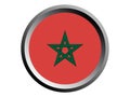 3D Round Flag of Morocco Royalty Free Stock Photo