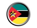 3D Round Flag of Mozambique