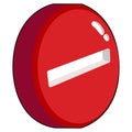 3D, Round red minus mark icon, delete or remove button.