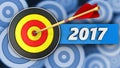 3d round target with 2017 year sign