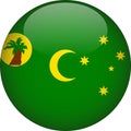 Cocos or Keeling slands 3D Rounded Country Flag Button Icon
