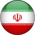 Iran 3D Rounded Flag Vector Button Icon