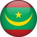 Mauritania 3D Rounded Flag Vector Button Icon