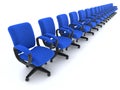 3d Row of office chairs