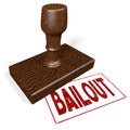 Bailout - wooden stamp - 3D illustration