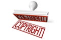 Copyright - white and red rubber stamp Royalty Free Stock Photo