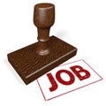 Job - wooden stamp - 3D illustration Royalty Free Stock Photo