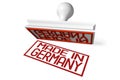 Made in Europe - white and red rubber stamp