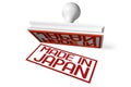 Made in Japan - white and red rubber stamp