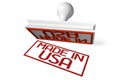 Made in USA - white and red rubber stamp Royalty Free Stock Photo