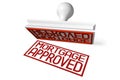 Mortgage approved - white and red rubber stamp Royalty Free Stock Photo