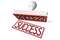 Success - white and red rubber stamp