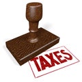 Taxes - wooden stamp - 3D illustration Royalty Free Stock Photo