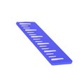 3D Ruler icon school isolated with clipping path. Simple office supplies. Rule measure length scale. Trendy and modern