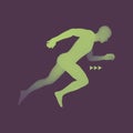3d Running Man. Design for Sport, Business, Science and Technology. Vector Illustration.