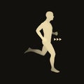 3d Running Man. Design for Sport, Business, Science and Technology. Vector Illustration. Human Body