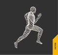 3d running man. Design for sport, business, science and technology. Vector illustration. Human body