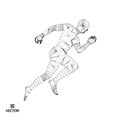 3d running man. Design for sport, business, science and technology. Vector illustration. Human body