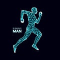 3d Running Man. Design for Sport, Business, Science and Technology. Vector Illustration. Human Body