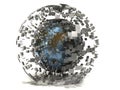 3D Rusty Blue Metal Sphere Concept Royalty Free Stock Photo