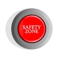 3d safety zone button. Royalty Free Stock Photo