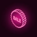 3d sale sign neon icon. Elements of Sale set. Simple icon for websites, web design, mobile app, info graphics Royalty Free Stock Photo