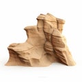 3d Sandstone Rock Formation Sculpture On White Background
