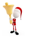 3d santa with bell Royalty Free Stock Photo