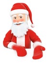 3D Santa Claus pointing down. Blank space Royalty Free Stock Photo