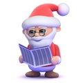 3d Santa Claus is reading the newspaper Royalty Free Stock Photo