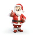 3d Santa Claus shows a thumbs up. New Year, Christmas