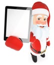 3D Santa Claus with a tablet blank screen