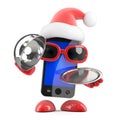 3d Santa smartphone delivers silver service Royalty Free Stock Photo