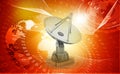 3d Satellite dish transmission data Royalty Free Stock Photo