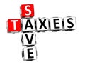 3D Save Taxes Crossword Royalty Free Stock Photo