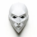 Minimalist Cubist Faceted 3d Digital Mask On White Surface Royalty Free Stock Photo