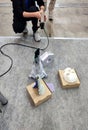 3D scanning. Working portable 3D scanner. Man scanning an object
