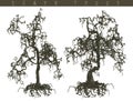 3D scary trees Royalty Free Stock Photo