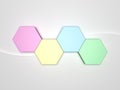 3D Scene Hexagonal shape chart sheet background / 3D Render