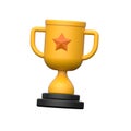 3D School Trophy Icon for Awards and Student Achievement Royalty Free Stock Photo