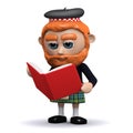 3d Scotsman reading a book