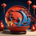 3D sculpture design abstract pottery can bring a unique and modern twist to traditional Lunar New Year decorations.