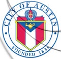 3D Seal of Austin Texas, USA.