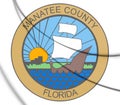 3D Seal of Manatee County Florida state, USA. Royalty Free Stock Photo