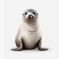 3d Cel Shaded Seal Model In Full Body Pose On White Background